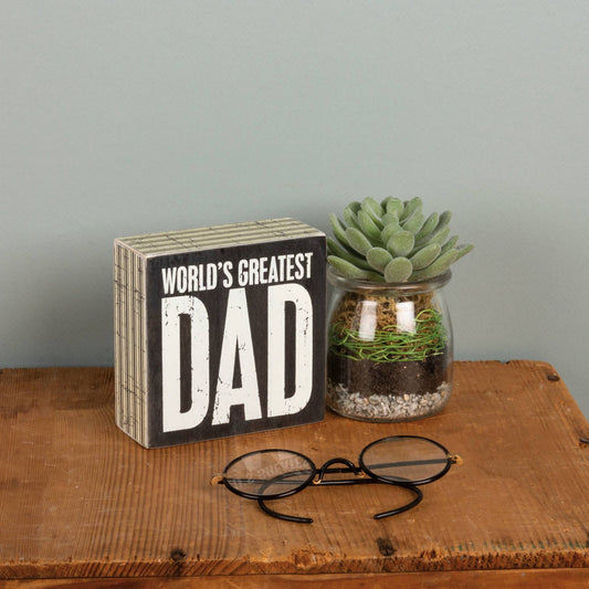 Greatest Dad Box Sign - Cardsmartct