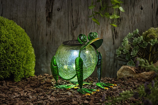 Frog - LED Solar, Glass & Metal