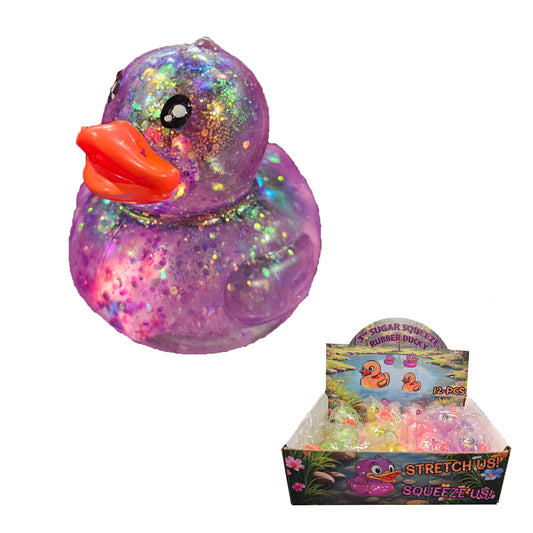 3" SUGAR SQUEEZE RUBBER DUCKY - 6 ASST. COLORS - Cardsmartct