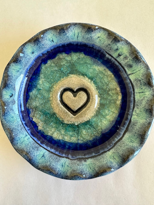 Handmade Heart Dish – Recycled Glass Pottery | Made in USA