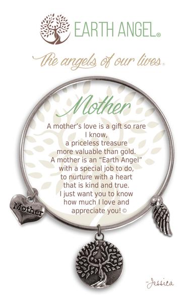 Earth Angel Mother Bangle Charm Bracelet - Cardsmartct